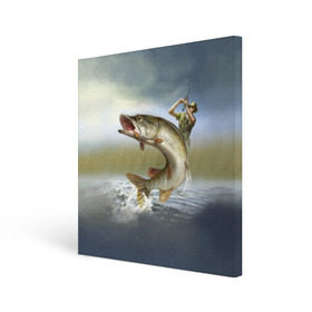 Холст квадратный с принтом Щука в Санкт-Петербурге, 100% ПВХ |  | Тематика изображения на принте: fishing | рыба | рыбак | рыбалка | туризм | щука