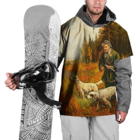 Накидка на куртку 3D с принтом Охота в Санкт-Петербурге, 100% полиэстер |  | hunting | камуфляж | охота | охотник | собака | туризм