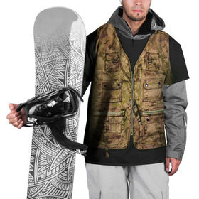 Накидка на куртку 3D с принтом Жилетка охотника в Санкт-Петербурге, 100% полиэстер |  | hunting | жилет | камуфляж | охота | охотник | туризм