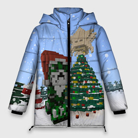 Женская зимняя куртка 3D с принтом Minecraft в Санкт-Петербурге, верх — 100% полиэстер; подкладка — 100% полиэстер; утеплитель — 100% полиэстер | длина ниже бедра, силуэт Оверсайз. Есть воротник-стойка, отстегивающийся капюшон и ветрозащитная планка. 

Боковые карманы с листочкой на кнопках и внутренний карман на молнии | крипер