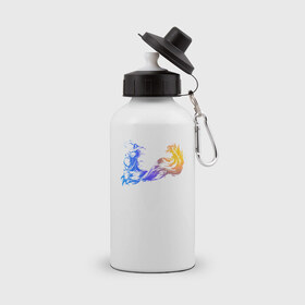 Бутылка спортивная с принтом final fantasy x logo в Санкт-Петербурге, металл | емкость — 500 мл, в комплекте две пластиковые крышки и карабин для крепления | 