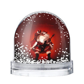 Снежный шар с принтом Дед Мороз рокер в Санкт-Петербурге, Пластик | Изображение внутри шара печатается на глянцевой фотобумаге с двух сторон | heavy metal | rock | santa claus | дед мороз | рок | с новым годом | санта | санта клаус
