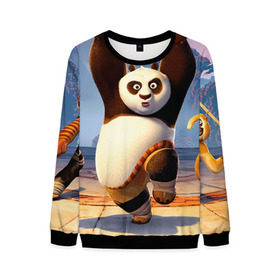 Мужской свитшот 3D с принтом Кунг фу панда в Санкт-Петербурге, 100% полиэстер с мягким внутренним слоем | круглый вырез горловины, мягкая резинка на манжетах и поясе, свободная посадка по фигуре | Тематика изображения на принте: kung fu | kung fu panda | panda | кунг фу | кунг фу панда | кунгфу | панда. кунг фу | по