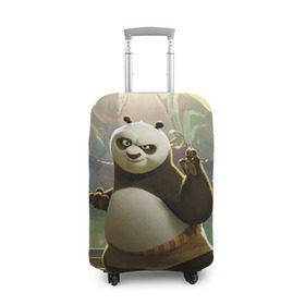 Чехол для чемодана 3D с принтом Кунг фу панда в Санкт-Петербурге, 86% полиэфир, 14% спандекс | двустороннее нанесение принта, прорези для ручек и колес | kung fu | kung fu panda | panda | кунг фу | кунг фу панда | кунгфу | панда. кунг фу | по