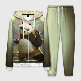 Мужской костюм 3D с принтом Кунг фу панда в Санкт-Петербурге, 100% полиэстер | Манжеты и пояс оформлены тканевой резинкой, двухслойный капюшон со шнурком для регулировки, карманы спереди | Тематика изображения на принте: kung fu | kung fu panda | panda | кунг фу | кунг фу панда | кунгфу | панда. кунг фу | по