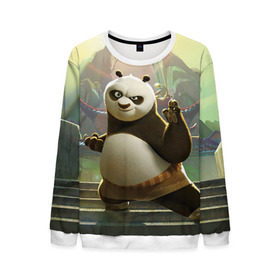 Мужской свитшот 3D с принтом Кунг фу панда в Санкт-Петербурге, 100% полиэстер с мягким внутренним слоем | круглый вырез горловины, мягкая резинка на манжетах и поясе, свободная посадка по фигуре | Тематика изображения на принте: kung fu | kung fu panda | panda | кунг фу | кунг фу панда | кунгфу | панда. кунг фу | по