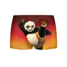 Мужские трусы 3D с принтом Кунг фу панда в Санкт-Петербурге, 50% хлопок, 50% полиэстер | классическая посадка, на поясе мягкая тканевая резинка | kung fu | kung fu panda | panda | кунг фу | кунг фу панда | кунгфу | панда. кунг фу | по