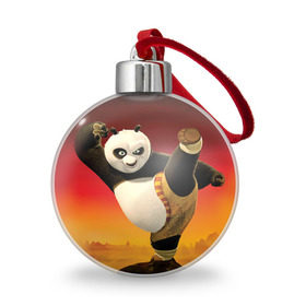Ёлочный шар с принтом Кунг фу панда в Санкт-Петербурге, Пластик | Диаметр: 77 мм | kung fu | kung fu panda | panda | кунг фу | кунг фу панда | кунгфу | панда. кунг фу | по