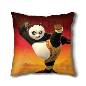 Подушка 3D с принтом Кунг фу панда в Санкт-Петербурге, наволочка – 100% полиэстер, наполнитель – холлофайбер (легкий наполнитель, не вызывает аллергию). | состоит из подушки и наволочки. Наволочка на молнии, легко снимается для стирки | kung fu | kung fu panda | panda | кунг фу | кунг фу панда | кунгфу | панда. кунг фу | по