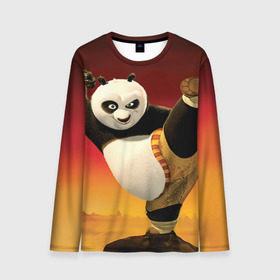 Мужской лонгслив 3D с принтом Кунг фу панда в Санкт-Петербурге, 100% полиэстер | длинные рукава, круглый вырез горловины, полуприлегающий силуэт | kung fu | kung fu panda | panda | кунг фу | кунг фу панда | кунгфу | панда. кунг фу | по