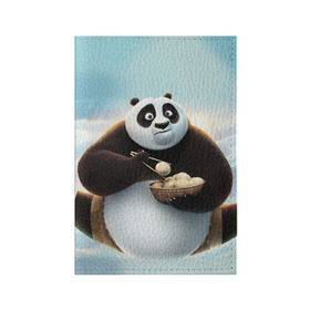 Обложка для паспорта матовая кожа с принтом Кунг фу панда в Санкт-Петербурге, натуральная матовая кожа | размер 19,3 х 13,7 см; прозрачные пластиковые крепления | панда