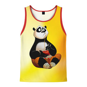 Мужская майка 3D с принтом Кунг фу панда в Санкт-Петербурге, 100% полиэстер | круглая горловина, приталенный силуэт, длина до линии бедра. Пройма и горловина окантованы тонкой бейкой | kung fu | kung fu panda | panda | кунг фу | кунг фу панда | кунгфу | панда. кунг фу | по