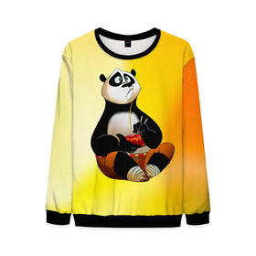 Мужской свитшот 3D с принтом Кунг фу панда в Санкт-Петербурге, 100% полиэстер с мягким внутренним слоем | круглый вырез горловины, мягкая резинка на манжетах и поясе, свободная посадка по фигуре | kung fu | kung fu panda | panda | кунг фу | кунг фу панда | кунгфу | панда. кунг фу | по