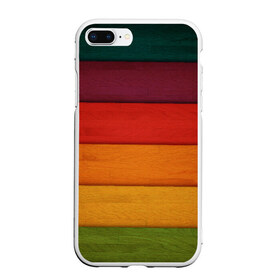Чехол для iPhone 7Plus/8 Plus матовый с принтом Colored fence в Санкт-Петербурге, Силикон | Область печати: задняя сторона чехла, без боковых панелей | color | полосочки | цвет