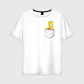 Женская футболка хлопок Oversize Карманный Барт купить в Санкт-Петербурге