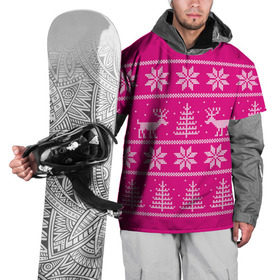 Накидка на куртку 3D с принтом Олени в горах в Санкт-Петербурге, 100% полиэстер |  | горы | ели | зима | новый год | олени | снег | снежинки