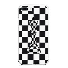Чехол для iPhone 7Plus/8 Plus матовый с принтом Ферзь в Санкт-Петербурге, Силикон | Область печати: задняя сторона чехла, без боковых панелей | клетки | ферзь | шахматная доска | шахматы