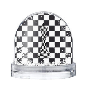 Снежный шар с принтом Ферзь в Санкт-Петербурге, Пластик | Изображение внутри шара печатается на глянцевой фотобумаге с двух сторон | клетки | ферзь | шахматная доска | шахматы