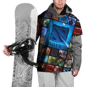 Накидка на куртку 3D с принтом Dota 2 коллаж логотип в Санкт-Петербурге, 100% полиэстер |  | dota 2 коллаж | девушки | игра | логотип | монстры