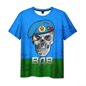 Мужская футболка 3D с принтом ВДВ в Санкт-Петербурге, 100% полиэфир | прямой крой, круглый вырез горловины, длина до линии бедер | армия | вдв | вдвшник | военно десантные | военный | войска | десантник | рф | служба | структура