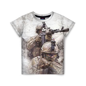 Детская футболка 3D с принтом ФСБ Альфа в Санкт-Петербурге, 100% гипоаллергенный полиэфир | прямой крой, круглый вырез горловины, длина до линии бедер, чуть спущенное плечо, ткань немного тянется | армия | военный | рф | служба | стрелок | структура