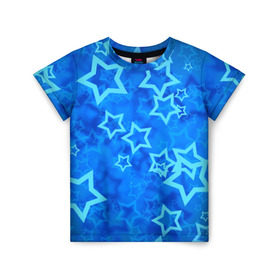 Детская футболка 3D с принтом Звезды в Санкт-Петербурге, 100% гипоаллергенный полиэфир | прямой крой, круглый вырез горловины, длина до линии бедер, чуть спущенное плечо, ткань немного тянется | Тематика изображения на принте: звезды | орнамент | сние