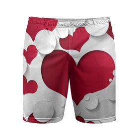 Мужские шорты 3D спортивные с принтом Сердца в Санкт-Петербурге,  |  | любовь | орнамент | праздник | сердца