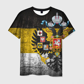 Мужская футболка 3D с принтом Имперский флаг в Санкт-Петербурге, 100% полиэфир | прямой крой, круглый вырез горловины, длина до линии бедер | русь