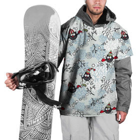 Накидка на куртку 3D с принтом Совы в Санкт-Петербурге, 100% полиэстер |  | зима | новый год | снег | совы