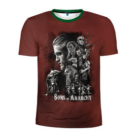 Мужская футболка 3D спортивная с принтом Sons Of Anarchy в Санкт-Петербурге, 100% полиэстер с улучшенными характеристиками | приталенный силуэт, круглая горловина, широкие плечи, сужается к линии бедра | Тематика изображения на принте: sons of anarchy | анархии | сыны