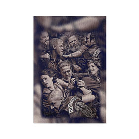 Обложка для паспорта матовая кожа с принтом Sons Of Anarchy в Санкт-Петербурге, натуральная матовая кожа | размер 19,3 х 13,7 см; прозрачные пластиковые крепления | Тематика изображения на принте: sons of anarchy | анархии | сыны
