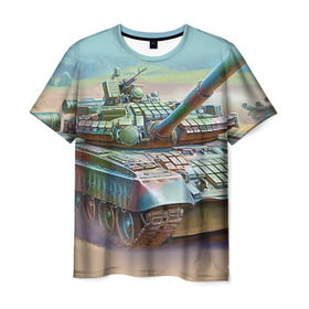 Мужская футболка 3D с принтом Военная техника в Санкт-Петербурге, 100% полиэфир | прямой крой, круглый вырез горловины, длина до линии бедер | tank | танки