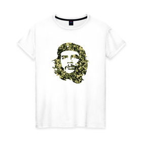 Женская футболка хлопок с принтом Che Guevara camo в Санкт-Петербурге, 100% хлопок | прямой крой, круглый вырез горловины, длина до линии бедер, слегка спущенное плечо | 