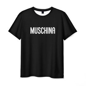 Мужская футболка 3D с принтом Muschina в Санкт-Петербурге, 100% полиэфир | прямой крой, круглый вырез горловины, длина до линии бедер | moschino | москино | мужчина