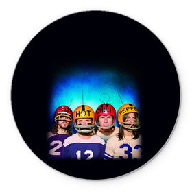 Коврик круглый с принтом Red Hot Chili Peppers в Санкт-Петербурге, резина и полиэстер | круглая форма, изображение наносится на всю лицевую часть | chili | heavy | hot | metal | peppers | red | rhcp | rock | trash | кидис | метал | рок | хеви | энтони