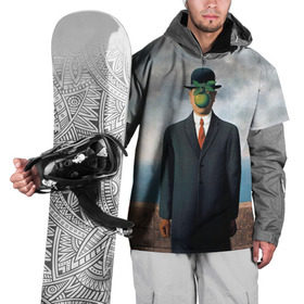 Накидка на куртку 3D с принтом Сын человеческий в Санкт-Петербурге, 100% полиэстер |  | Тематика изображения на принте: art | искусство | рене | рене магритт | сын человеческий