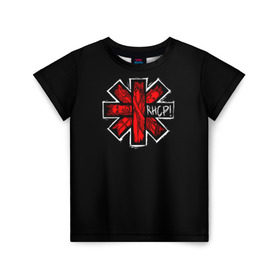 Детская футболка 3D с принтом Red Hot Chili Peppers в Санкт-Петербурге, 100% гипоаллергенный полиэфир | прямой крой, круглый вырез горловины, длина до линии бедер, чуть спущенное плечо, ткань немного тянется | chili | heavy | hot | metal | peppers | red | rhcp | rock | trash | кидис | метал | рок | хеви | энтони