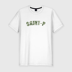 Мужская футболка премиум с принтом Saint-p в Санкт-Петербурге, 92% хлопок, 8% лайкра | приталенный силуэт, круглый вырез ворота, длина до линии бедра, короткий рукав | петербург | питер | санкт | санкт петербург | спб