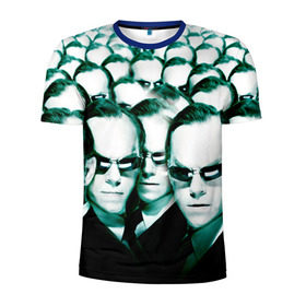 Мужская футболка 3D спортивная с принтом Агент в Санкт-Петербурге, 100% полиэстер с улучшенными характеристиками | приталенный силуэт, круглая горловина, широкие плечи, сужается к линии бедра | matrix | агент | матрица | смит
