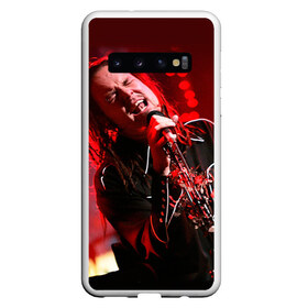 Чехол для Samsung Galaxy S10 с принтом KoЯn в Санкт-Петербурге, Силикон | Область печати: задняя сторона чехла, без боковых панелей | Тематика изображения на принте: korn | metal | rock | группы | корн | метал | рок