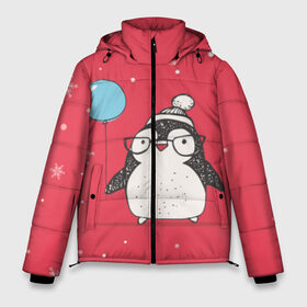 Мужская зимняя куртка 3D с принтом Пингвин с шариком в Санкт-Петербурге, верх — 100% полиэстер; подкладка — 100% полиэстер; утеплитель — 100% полиэстер | длина ниже бедра, свободный силуэт Оверсайз. Есть воротник-стойка, отстегивающийся капюшон и ветрозащитная планка. 

Боковые карманы с листочкой на кнопках и внутренний карман на молнии. | пингвин