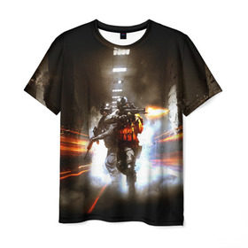 Мужская футболка 3D с принтом Battlefield в Санкт-Петербурге, 100% полиэфир | прямой крой, круглый вырез горловины, длина до линии бедер | battlefield | bf3 | bf4 | dice | frostbite