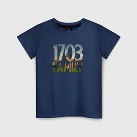 Детская футболка хлопок с принтом 1703 family в Санкт-Петербурге, 100% хлопок | круглый вырез горловины, полуприлегающий силуэт, длина до линии бедер | Тематика изображения на принте: петербург | питер | санкт | санкт петербург | спб