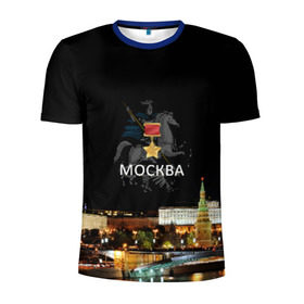 Мужская футболка 3D спортивная с принтом Город-герой Москва в Санкт-Петербурге, 100% полиэстер с улучшенными характеристиками | приталенный силуэт, круглая горловина, широкие плечи, сужается к линии бедра | город герой москва.города герои | кремль | москва | победоносец | столица
