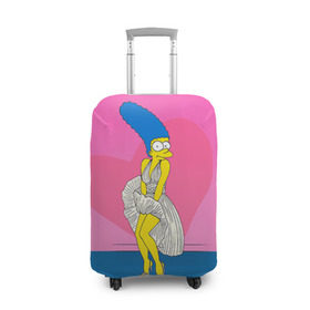Чехол для чемодана 3D с принтом Мардж в Санкт-Петербурге, 86% полиэфир, 14% спандекс | двустороннее нанесение принта, прорези для ручек и колес | 14 февраля | love | влюбленные | лав | любовь | мардж | пара | парные | парные вещи | подарок | симпсон