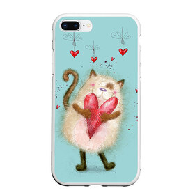 Чехол для iPhone 7Plus/8 Plus матовый с принтом Котик в Санкт-Петербурге, Силикон | Область печати: задняя сторона чехла, без боковых панелей | 14 февраля | bear | love | teddy | валентин | влюбленный | киска | кот | котик | любовь | милый | рисунок | сердечко | сердце