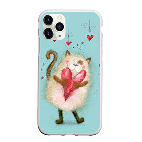 Чехол для iPhone 11 Pro матовый с принтом Котик в Санкт-Петербурге, Силикон |  | Тематика изображения на принте: 14 февраля | bear | love | teddy | валентин | влюбленный | киска | кот | котик | любовь | милый | рисунок | сердечко | сердце