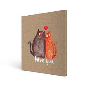 Холст квадратный с принтом Влюбленные котики в Санкт-Петербурге, 100% ПВХ |  | 14 февраля | bear | love | teddy | валентин | влюбленный | киска | кот | котик | любовь | милый | рисунок | сердечко | сердце