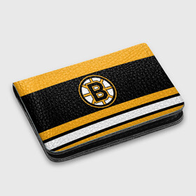 Картхолдер с принтом с принтом Boston Bruins в Санкт-Петербурге, натуральная матовая кожа | размер 7,3 х 10 см; кардхолдер имеет 4 кармана для карт; | boston bruins | hockey | nhl | нхл | спорт | хоккей