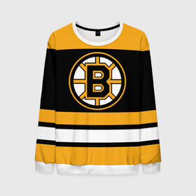Мужской свитшот 3D с принтом Boston Bruins в Санкт-Петербурге, 100% полиэстер с мягким внутренним слоем | круглый вырез горловины, мягкая резинка на манжетах и поясе, свободная посадка по фигуре | boston bruins | hockey | nhl | нхл | спорт | хоккей